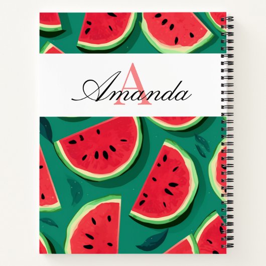 Carnet Monogramme Motif de pastèque Vector Green Superbe (Dos)
