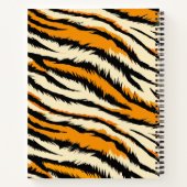 Carnet Monogramme Motif de rayures de tigre orange noir (Dos)