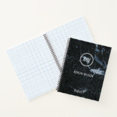 Carnet Monogramme Motif en pierre de marbre noir (Intérieur)