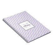 Carnet Monogramme Motif Lavender Chevron moderne (Côté Droit)