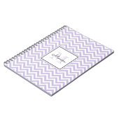 Carnet Monogramme Motif Lavender Chevron moderne (Côté gauche)