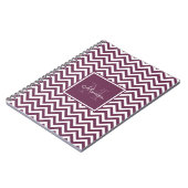 Carnet Monogramme Motif moderne Plum Chevron (Côté gauche)