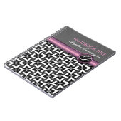 Carnet Monogramme Motif noir Lady élégant (Côté gauche)