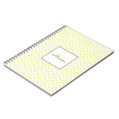 Carnet Monogramme Motif Pastel Jaune Chevron moderne (Côté gauche)