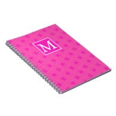 Carnet Monogramme motif rose chaud cercles (Côté Droit)