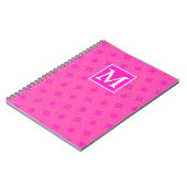 Carnet Monogramme motif rose chaud cercles (Côté gauche)