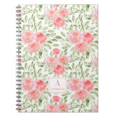 Carnet Monogramme Motif Watercolor Peony (Devant)