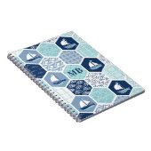 Carnet Monogramme Nautique Moderne Bateau Bleu Personnali (Côté Droit)