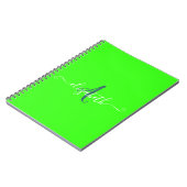 Carnet Monogramme Néon Fluorescent Vert (Côté gauche)