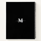 Carnet Monogramme Noir Argent Blanc Personnel (Dos)