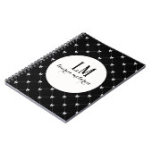 Carnet Monogramme Noir & Blanc à Nœud (Côté gauche)