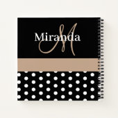 Carnet Monogramme noir blanc beige Pois (Dos)