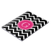 Carnet Monogramme noir Chevron rose chaud (Côté gauche)