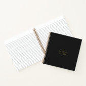 Carnet Monogramme Noir | Élégant minimaliste moderne (Intérieur)