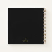 Carnet Monogramme Noir | Élégant minimaliste moderne (Dos)