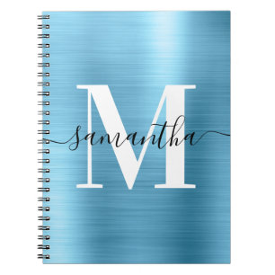Carnet Monogramme noir et blanc avec feuille d'aluminium