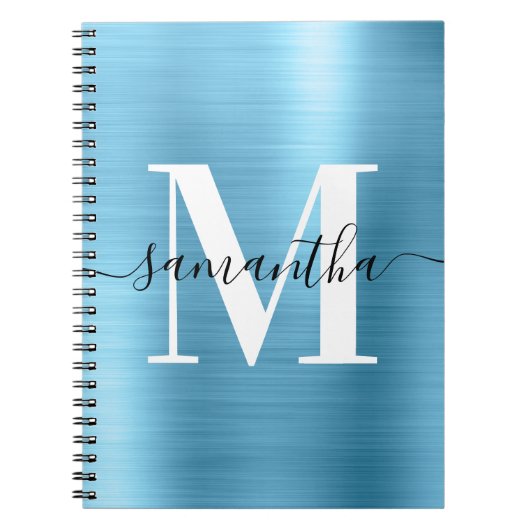 Carnet Monogramme noir et blanc avec feuille d'aluminium (Devant)