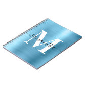 Carnet Monogramme noir et blanc Bébé Bleu huile (Côté gauche)