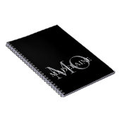 Carnet Monogramme noir et blanc personnel (Côté Droit)