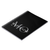 Carnet Monogramme noir et blanc personnel (Côté gauche)