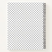 Carnet Monogramme noir et blanc Polka point avec rose cha (Dos)