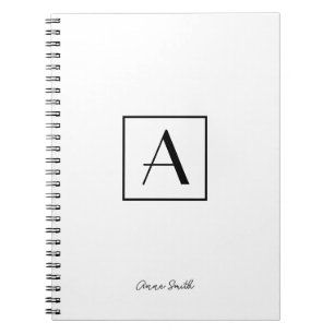 Carnet Monogramme noir et blanc professionnel - Script in