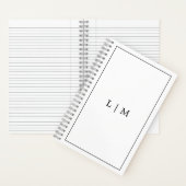 Carnet Monogramme noir et blanc simple (À l'intérieur)