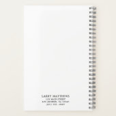 Carnet Monogramme noir et blanc simple (Verso)