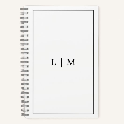 Carnet Monogramme noir et blanc simple (Recto)