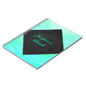 Carnet Monogramme noir et bleu de la menthe (Côté gauche)