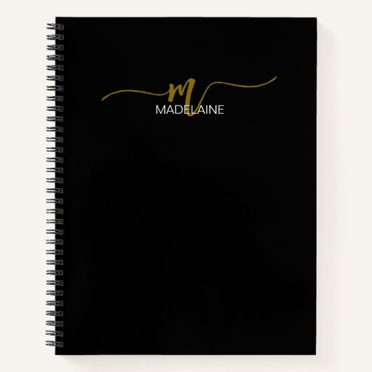 Carnet Monogramme Noir Marron Personnel (Devant)