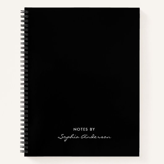 Carnet Monogramme noir noir professionnel moderne (Devant)