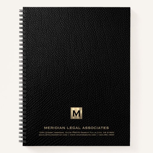 Carnet Monogramme noir professionnel (Devant)