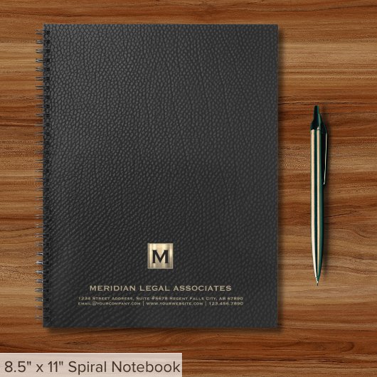 Carnet Monogramme noir professionnel