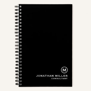 Carnet Monogramme noir professionnel 5,5 x 8,5