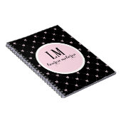 Carnet Monogramme Noir & Rose à l'Arc (Côté Droit)