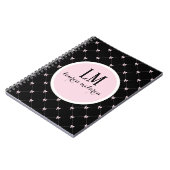 Carnet Monogramme Noir & Rose à l'Arc (Côté gauche)