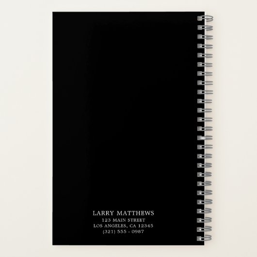 Carnet Monogramme noir simple (Verso)