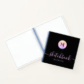 Carnet Monogramme noir violet rose Ombre simple (Intérieur)