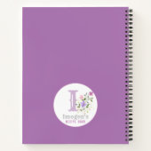Carnet Monogramme & nom avec fleurs (Dos)