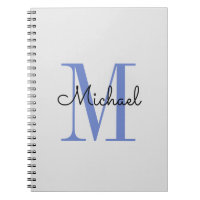 Monogramme Nom du garçon Initial bleu noir