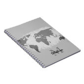 Carnet Monogramme Nom du voyageur Noir Blanc Gris (Côté Droit)