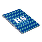 Carnet Monogramme & nom en gras, Lt Turquoise Lines sur B (Côté Droit)