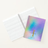 Carnet Monogramme Nom Initial Arc-en-ciel Holographique O (Intérieur)