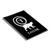 Carnet Monogramme Nom Initial Chat Chaton Amoureux Noir B (Côté Droit)