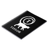 Carnet Monogramme Nom Initial Chat Chaton Amoureux Noir B (Côté gauche)
