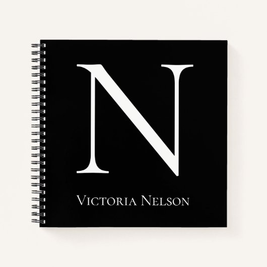 Carnet Monogramme Nom initial Customisé Moderne (Devant)