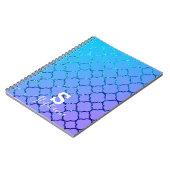 Carnet Monogramme Nom initial Parties scintillant bleue C (Côté gauche)