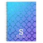 Carnet Monogramme Nom initial Parties scintillant bleue C (Devant)