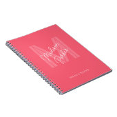 Carnet Monogramme nom initial rose personnalisé (Côté Droit)